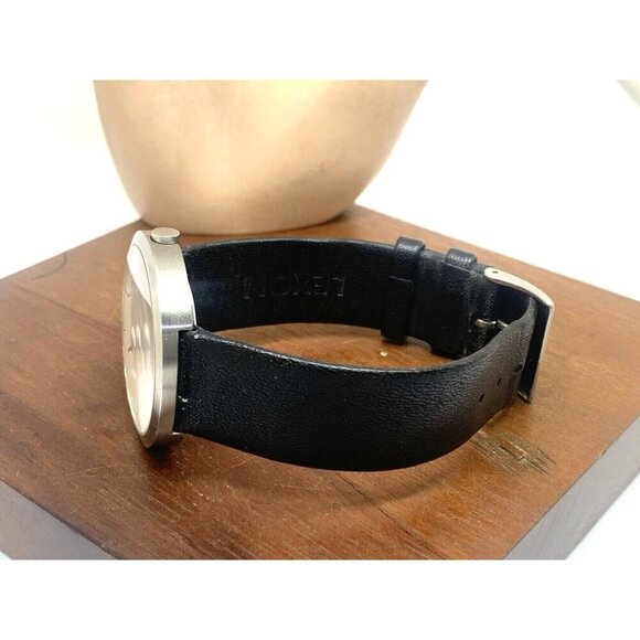 Lexon Takashi Kato Tao Unisex Watch Quartz Silver Dial Black Leather Band 36mm - Picture 8 of 13